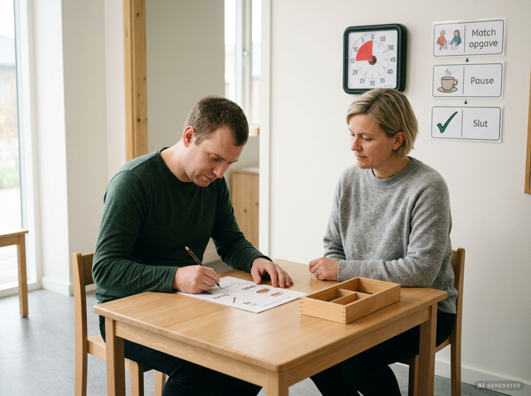 En til En situation mellem borger og pædagog i HabitusHuset Kobberøvej